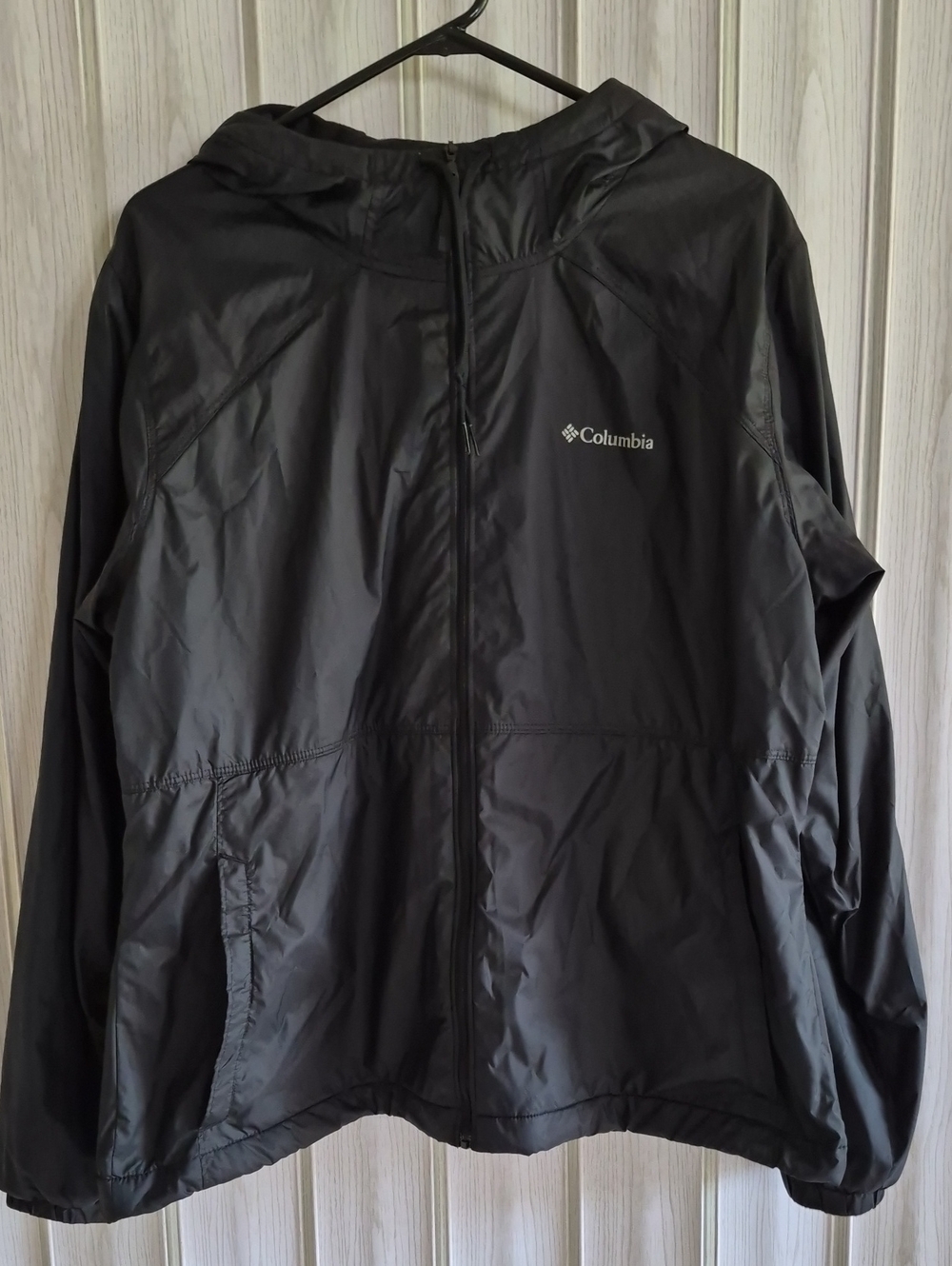 Columbia Black Hooded Windbreaker Jacket